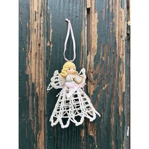 Christmas Ornament Girl W/ Harp 2004 Precious Moments Lace Bell NIB